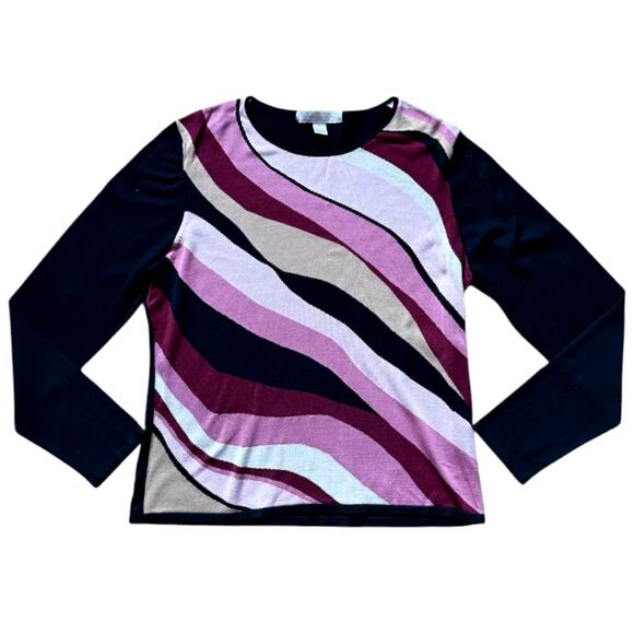 Belford For Saks Fifth Avenue Black/Pink SweaterSize XL